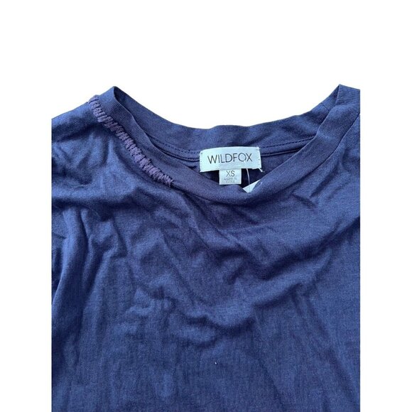 Wildfox Helena Long Sleeve Top in Snow Peacoat Blue ( XS ) - Picture 3 of 3